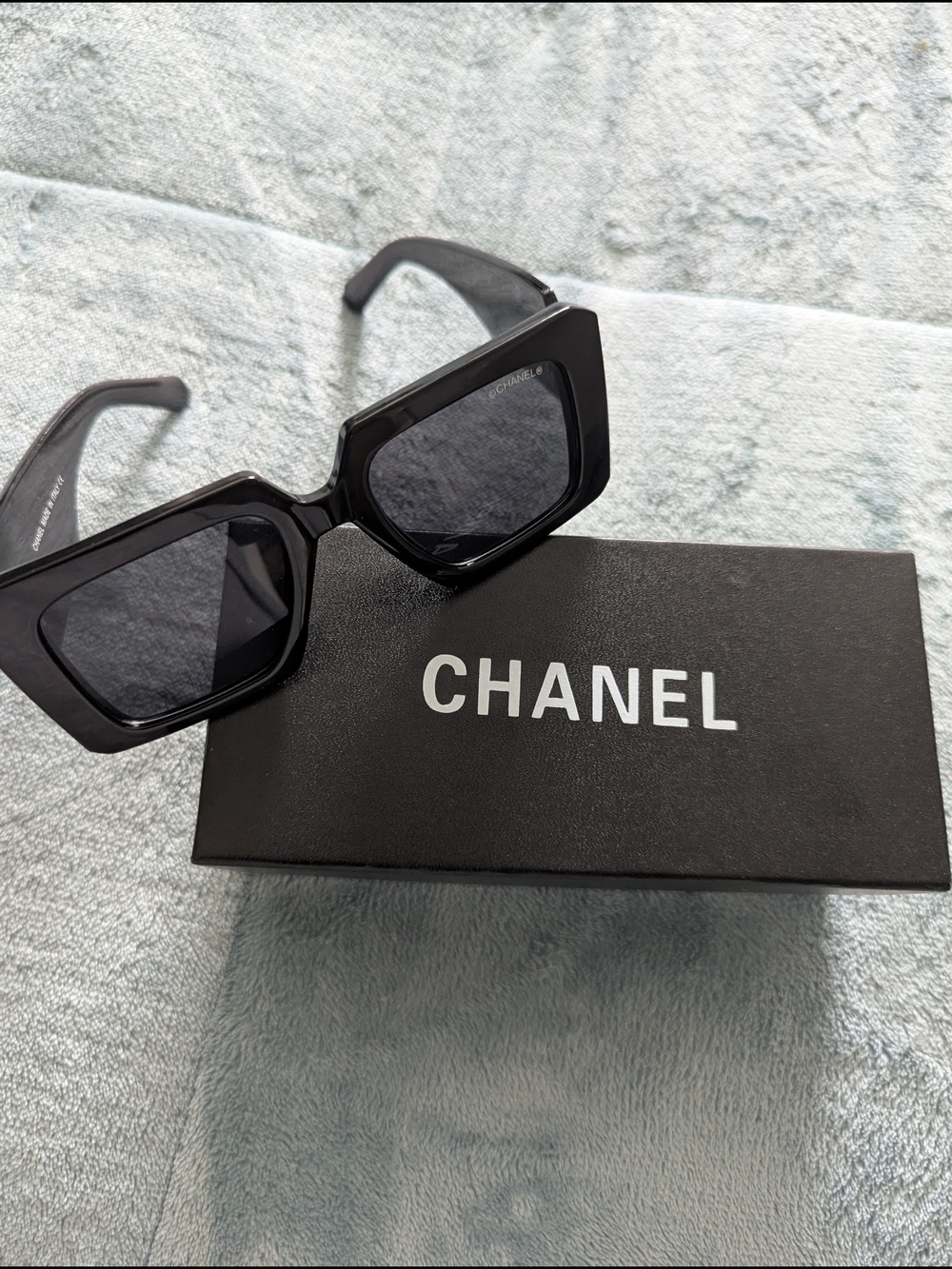 Chanel Black Logo Sunglasses with Gold CC Accent - Picture 2 of 5